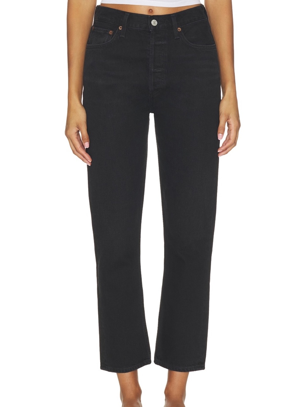Agolde Women's Black Ankle Cropped Jeans